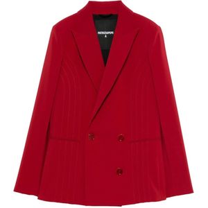 Patrizia Pepe, Dames, Jassen, Rood, Maat: XS Velours,