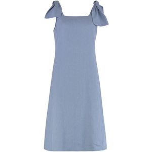 Chloé, Dames, Jurken, Blauw, Maat: S Linnen,