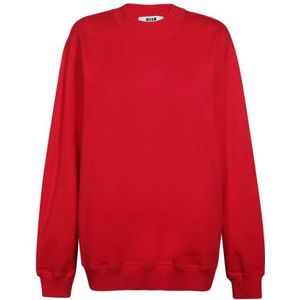 Msgm, Dames, Sweatshirts & Hoodies, Rood, Maat: 2XS Katoen,
