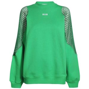 Msgm, Dames, Sweatshirts & Hoodies, Groen, Maat: M Katoen,