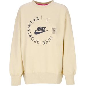 Nike, Dames, Sweatshirts & Hoodies, Beige, Maat: XS Katoen,
