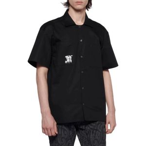 John Richmond, Heren, Overhemden, Zwart, Maat: S Katoen,