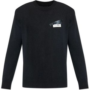 MM6 Maison Margiela, Heren, Truien, Zwart, Maat: L Wol,