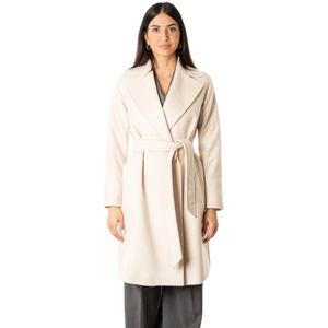 Max Mara Studio, Dames, Mantels, Wit, Maat: M Wol,