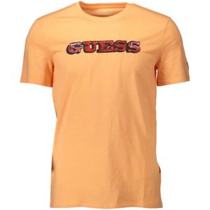 Guess - Casual T-shirt - Oranje - Katoen - Korte Mouwen
