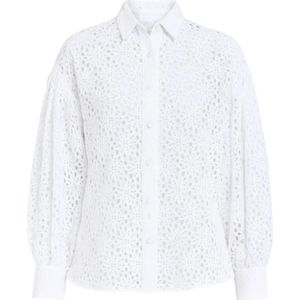 Actualee, Dames, Blouses & Shirts, Wit, Maat: M Katoen,