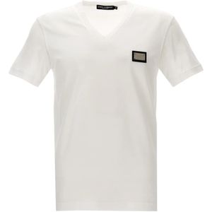 Dolce & Gabbana, Heren, Tops, Wit, Maat: S Katoen,
