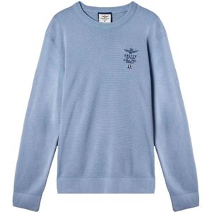 Aeronautica Militare, Heren, Truien, Blauw, Maat: M Katoen,