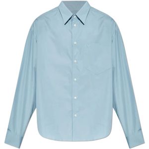 Ami Paris, Heren, Overhemden, Blauw, Maat: XS Katoen,