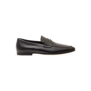Tod's Zwarte leren Loafer schoenen , Black , Heren , Maat: 41 1/2 EU