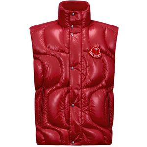 Moncler Wave-Motief Dons Gilet , Red , Heren , Maat: 2XL