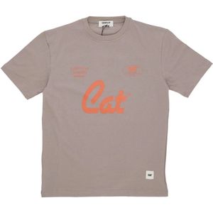 Cat, Heren, Tops, Grijs, Maat: L Katoen,