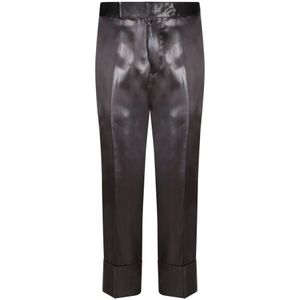 Sapio, Dames, Broeken, Zwart, Maat: S Satijn,