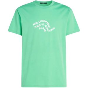 Karl Lagerfeld, Heren, Tops, Groen, Maat: L Katoen,