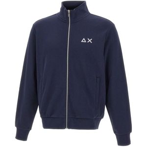 Sun68, Heren, Sweatshirts & Hoodies, Blauw, Maat: S Katoen,