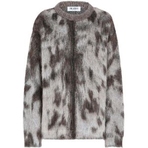 THE Attico - Sweater - Grijs - Mohair - Losse Pasvorm