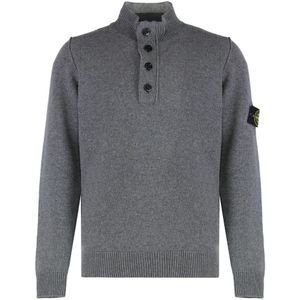 Stone Island, Heren, Truien, Grijs, Maat: 2XL Wol,