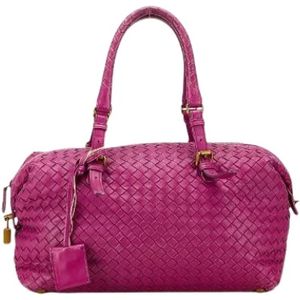 Bottega Veneta Vintage, Dames, Pre-owned, Paars, Maat: ONE Size Leer,