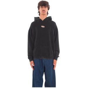 Diesel, Heren, Sweatshirts & Hoodies, Zwart, Maat: M Katoen,
