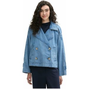 Denim Jack - Effen - Losse Pasvorm - Zakken aan de Zijkant - Pailletten