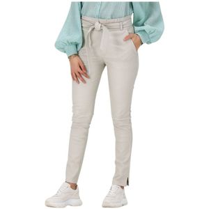 Est'Seven, Dames, Broeken, Beige, Maat: XS Leer,