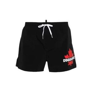 Dsquared2 Logo Print Zwemshorts , Black , Heren , Maat: M