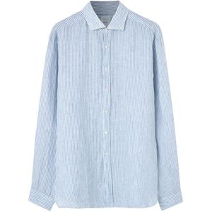 Xacus, Heren, Overhemden, Blauw, Maat: 2XL Linnen,