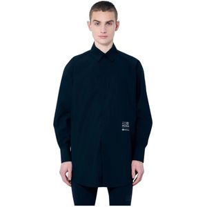 MM6 Maison Margiela, Heren, Overhemden, Zwart, Maat: L Poliester,