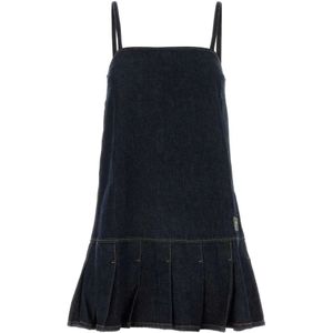 Ganni, Dames, Jurken, Blauw, Maat: S Denim,