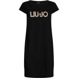 Liu Jo, Dames, Jurken, Zwart, Maat: XS Katoen,