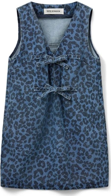 Sofie Schnoor - Ingridsw Dress - Denim Blauwe V-hals Jurk - Dames