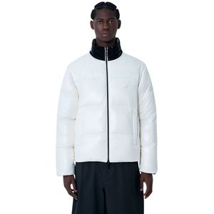 Moncler, Heren, Jassen, Wit, Maat: M Leer,
