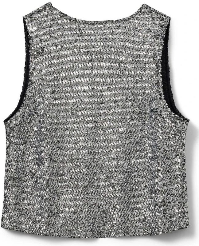 Sofie Schnoor - Inayasw Top - Mouwloze Top - Grijs - Metallic Kwaliteit