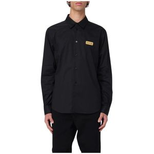 Versace Jeans Couture, Heren, Overhemden, Zwart, Maat: M Katoen,