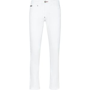 Philipp Plein, Heren, Jeans, Wit, Maat: W40 Denim,