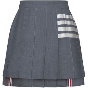 Thom Browne, Dames, Rokken, Grijs, Maat: XS Wol,