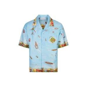 Casablanca Short Sleeve Hemden , Blue , Heren , Maat: 2XL
