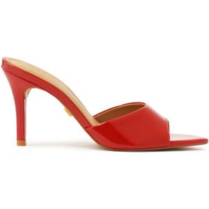 Kazar - Hoge Hakken Teenslippers - Rood - Lakleer