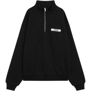 Jacquemus, Heren, Sweatshirts & Hoodies, Zwart, Maat: XL Katoen,