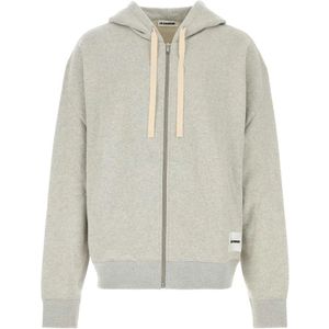 Jil Sander, Heren, Sweatshirts & Hoodies, Grijs, Maat: 2XL Katoen,