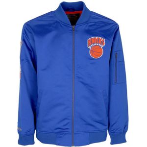 Mitchell & Ness, Heren, Jassen, Blauw, Maat: M Satijn,