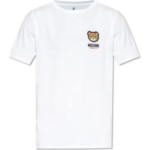 Moschino, Heren, Tops, Wit, Maat: S Katoen,