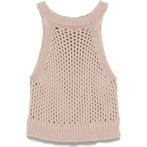 Peserico, Dames, Tops, Beige, Maat: S Katoen,