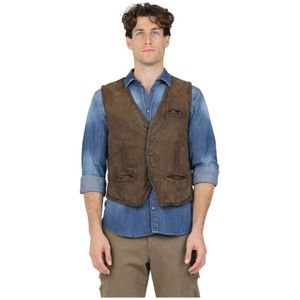 The Jack Leathers, Heren, Jassen, Bruin, Maat: M Leer,