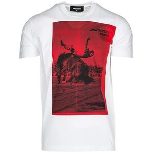 Dsquared2, Heren, Tops, Wit, Maat: S Katoen,