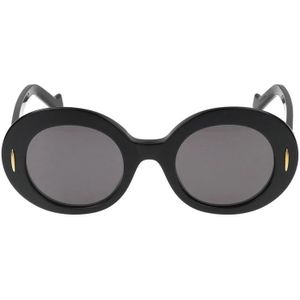 Loewe - Zonnebril - Zwart - Acetaat - Ronde Vorm