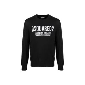 Dsquared2 Zwarte Heren Sweatshirt Pullover , Black , Heren , Maat: XL