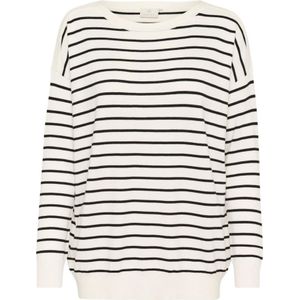 Kaffe - Gebreide Trui - Ronde Hals - Lange Mouwen - Strepen