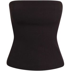 Federica Tosi, Dames, Tops, Zwart, Maat: 2XS