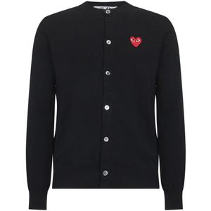 Comme des Garçons Play, Heren, Truien, Zwart, Maat: M Wol,